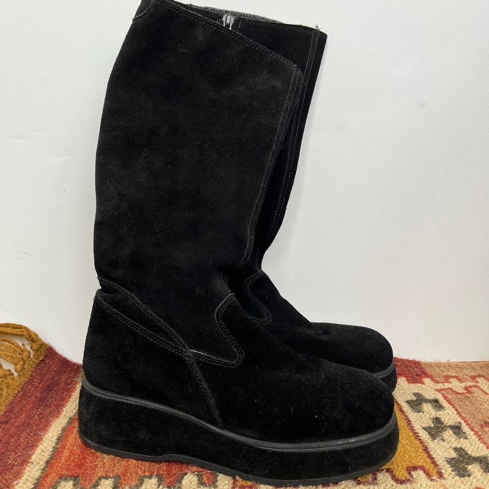 Little Eric NYC Black Suede EU6/US 5.5Platform/Flatform Boot